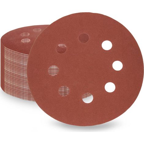 240 Grain Feuilles Abrasives 50Pcs, 125mm 8 Trous Disques Abrasifs (1/5)