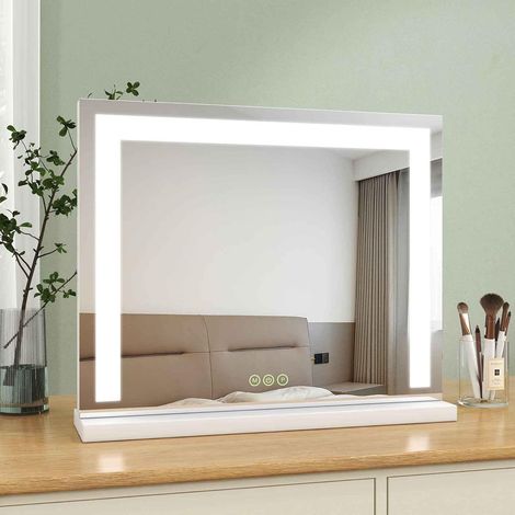S'AFIELINA Hollywood Vanity Mirror with Lights, LED Hollywood Mirror with Dimmable, Touch Screen Control, Dressing Table Mirror with Lights, 500x420x120mm, White (1/5)