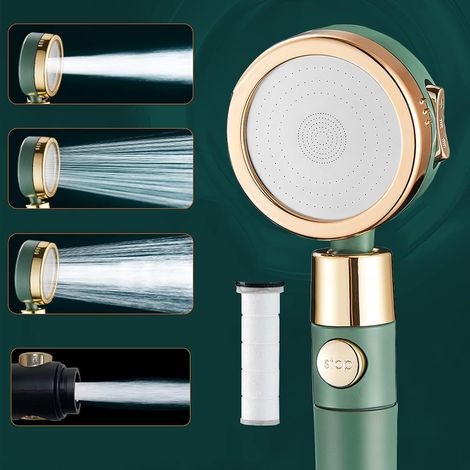 Pommeau de douche d'appoint à main pommeau de douche trempant rosettes de salle de bain domestique petite taille brute pressurisée fleur filtrée vin vert (1/5)