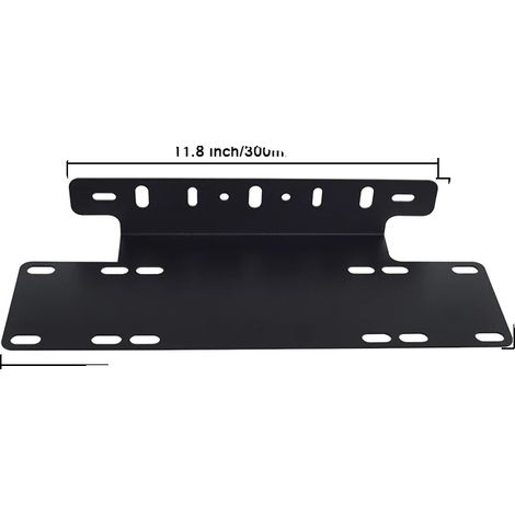 Soporte para matrícula, construcción de acero resistente, compatibilidad universal, 15 pulgadas, color negro. (1/2)