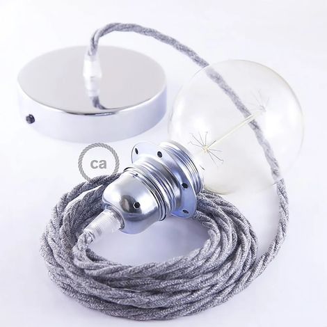 Lampe suspension creative cables tn02 câble textile cuivre (1/3)