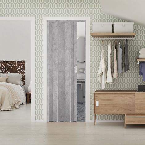 Innenraum Falttur in pvc 83x214 cm Mod. Maya Grauer Beton