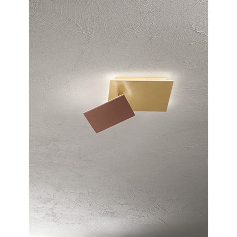 Applique murale LED orientable Or et Marron, 35W, 3000K, Lumière chaude, Métal et Aluminium, design moderne d'intérieur, 48x32 cm par Perenz