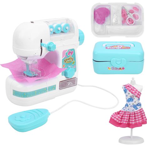 Kit machine à coudre électrique jouet pour enfants, mini couture domestique, vêtements pour filles et garçons, lot complet (1/5)