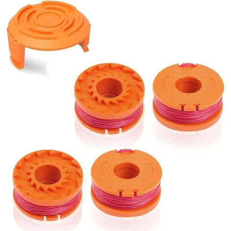 Ersatzspule für WORX WA0010/WA6531 Rasenmäher, kompatibel mit Worx WA0010, Netzstecker für automatisches Rasentrimmerkabel, Akku-Rasenmäherkabel, 4er-Pack + (1/4)