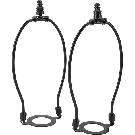 Kit de support de harpes d'abat-jour réglable, 2 pièces, avec Base lumineuse E26, abat-jour en métal pour lampes de Table et de sol, noir. (1/5)