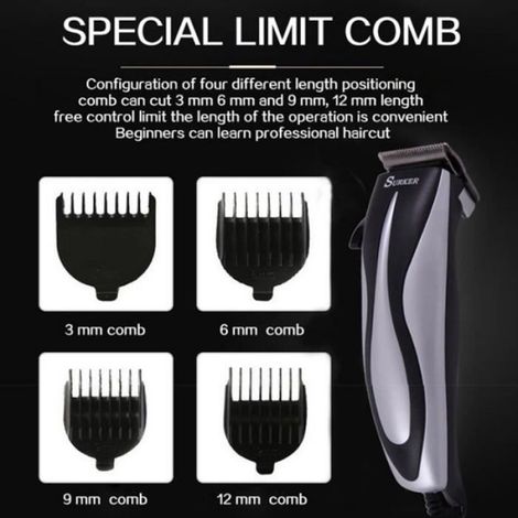 Tondeuse à Cheveux Tondeuse Cheveux avec 4 Sabot pour Enfant Adulte Coiffeur (1/4)