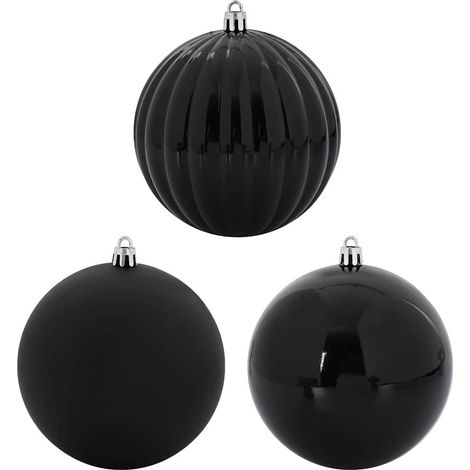 Ensemble de Boules de Noël 3 pcs Noir Plastique CFW530444 (1/5)