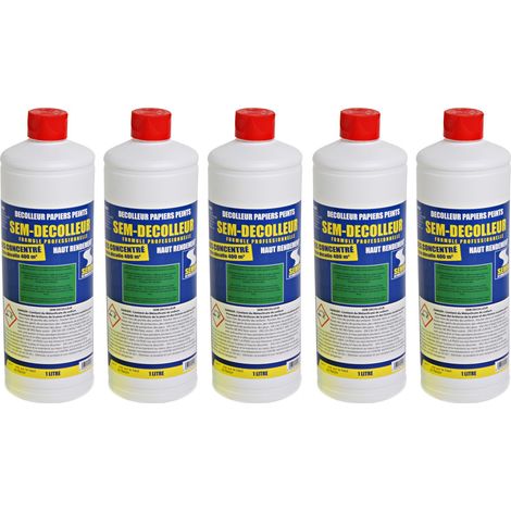 Lot de 5 Sem-Décolleur pour décoller tous les papiers peints Semin - flacon de 1 L (1/5)