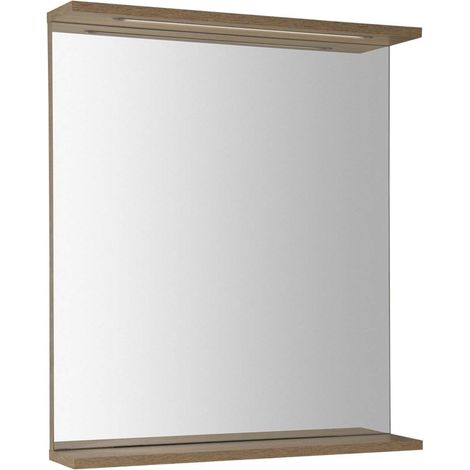 Aqualine Korin - Espejo con iluminación LED 60x70x12 cm, roble platino KO990S (1/5)