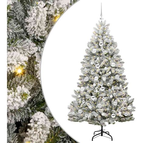 Sapin de Noël artificiel Vert et blanc 180 cm PVC et métal vidaXL