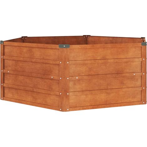 Portavaso per fioriera aiuola rialzata piante fiori terrazza giardino arrugginito 129 x 129 x 45 cm acciaio corten marrone 020039860