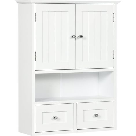 Pensile da Bagno con Armadietto e Cassetti 50,8x17,8x66 cm in Legno Bianco (1/5)