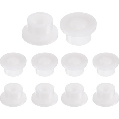Nylon-Flanschhülsen – 10er-Pack – Selbstschmierend, weiß – Reibungsreduzierung – Für Industrie- und Haushaltsgeräte – 8,5 x 12 x 9 mm (1/5)