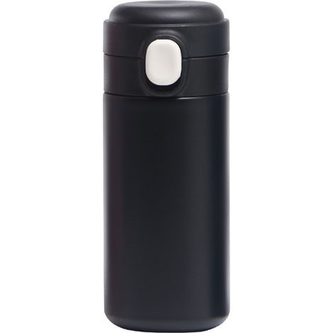 420-ml-Doppelwand-Isolierflasche – mit Pop-Up-Deckel, tragbar, aus Edelstahl, ideal fürs Büro oder als Geschenk – Schwarz (1/5)