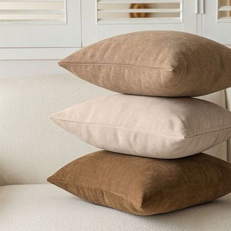 Set di 3 fodere decorative in ciniglia per cuscini da divano，Bianco + Blu + Grigio，5050 cm (1/5)