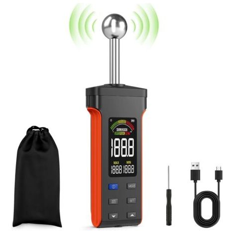 Humidité Rechargeable Humidimètre Mesure non destructive Humidimètre Mural Maçonnerie avec écran LCD Couleur & Alarme sonore pour Murs, Bois, Plâtre Testeur Humidité Bois D'analyse 20-40mm (1/5)