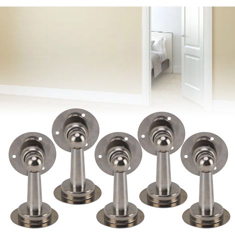 Arrêt-porte Magnétique 5Pcs Acier Inoxydable Fixation Simple pour Bureau Chambre Cabinet Hotel (1/5)