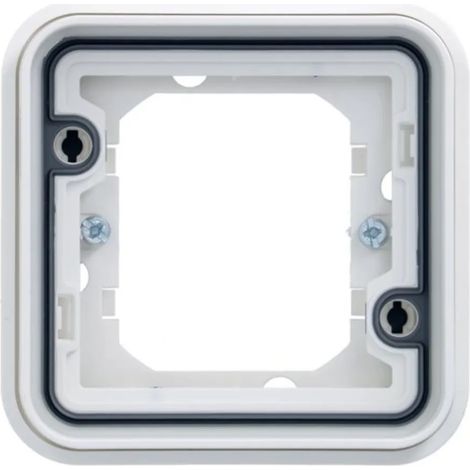 Cubyko Support d'encastrement simple associable à griffes blanc IP55 HAGER WNA401BG
