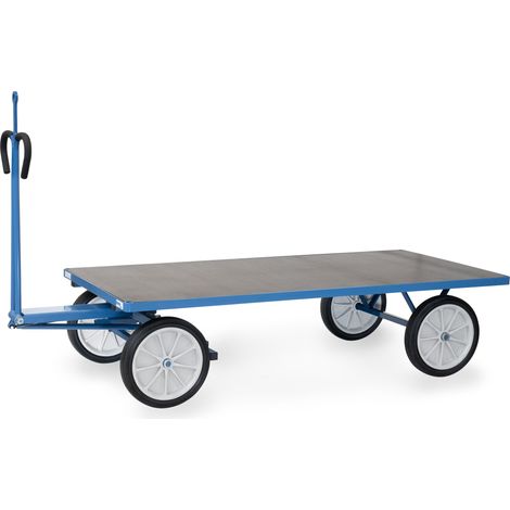 Fetra Handpritschenwagen mit Plattform, Zugöse an der Deichsel mit Vollgummi-Bereifung 2000x1000 mm (1/3)