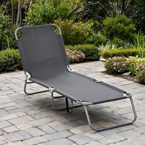 Transat pliable en métal 187 x 55 x 24 cm (1/5)