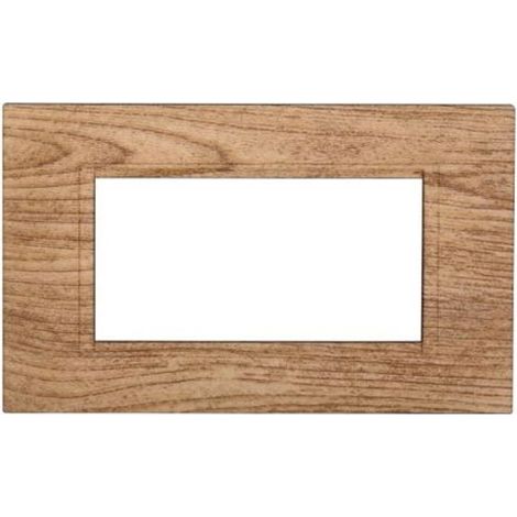 Plaque compatibles Bticino Livinglight 4 modules plastique carré couleur bois clair
