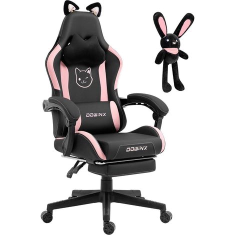 Dowinx Gaming Stuhl Süße Katze Ergonomisch Hoher Rücken PU-Leder Schwarz (1/5)