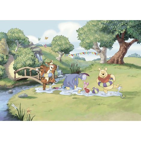 Papier peint panoramique - Disney Winnie l'ourson Friendship and Fun - Taille: 350 x 250 cm