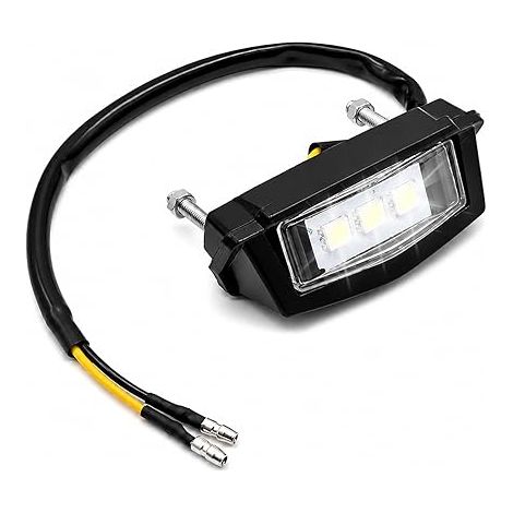 Eclairage Plaque Moto LED Universel 12V Éclairage Immatriculation Feux de Plate D'immatriculation Étanche pour Tous Modèles Motos Quads ATV (1/5)