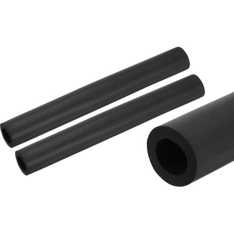 2pcs Tubes d'Isolation de Tuyaux 25cm/10", Isolant Tuyau Caoutchouc en Mousse, Conduits Isolants ID 18mm OD 30mm pour Support Poignée Chauffage Tube Climatisation, Noir (1/5)