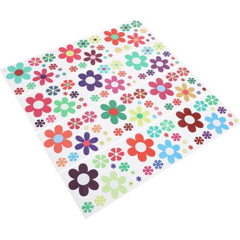 12feuilles Autocollants Pour Carrelage à Motifs Floraux Stickers Décoratifs Repositionnables Pour Maison Facile à Appliquer Enlever (1/5)