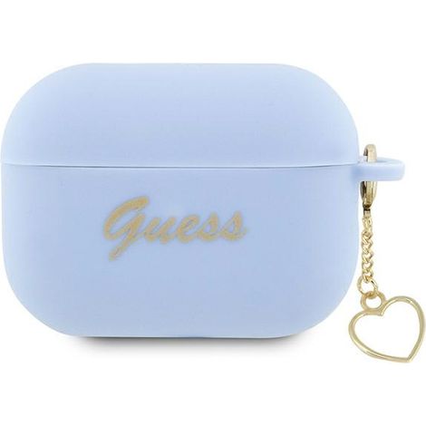 Custodia Guess in silicone con ciondolo a forma di cuore per AirPods Pro 2, colore blu. (1/4)