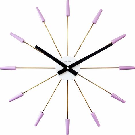 Horloge murale silencieuse en acier inoxydable design vintage à fiches 58 cm - PANGIVO (1/5)