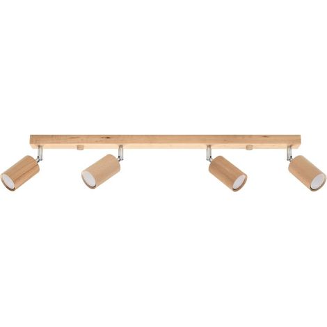Regleta Orel 4 luces, madera natural (1/4)