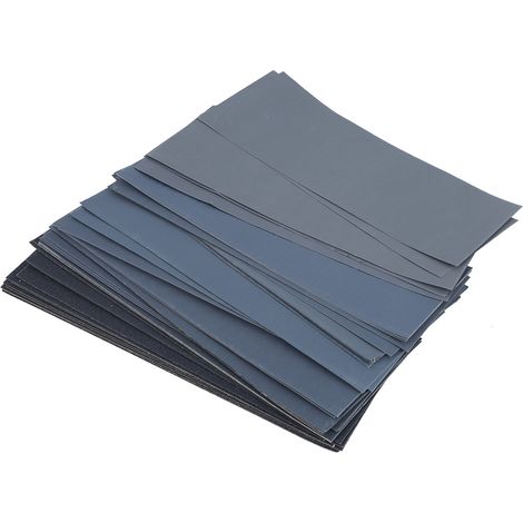 Kit de 42 feuilles de papier abrasif (grains 120 à 3000) pour le ponçage et le polissage. (1/5)