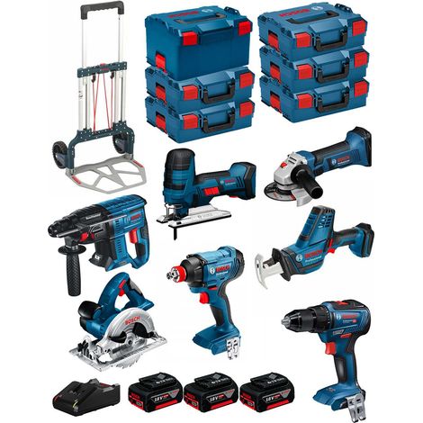 BOSCH Kit 18V BK701 (GST18V-LIS+GKS18V-LI+GBH18V-21+GWS18-125V-LI+GSR18V-55+GSA18V-LIC+GDX18V-180+ 3x4,0Ah+GAL18V-40+6xL-Boxx) (1/5)