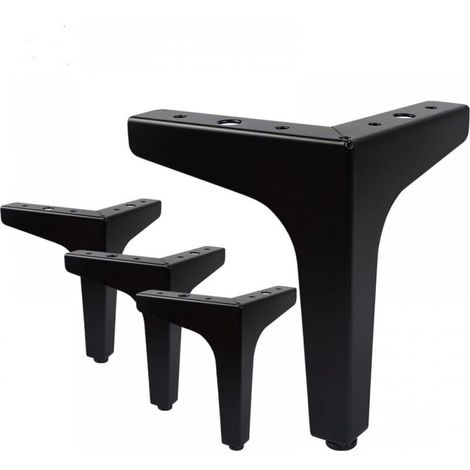 4 pieds de meuble - Pieds de canapé - Pieds de meuble noirs - 15 cm - Fer - Triangulaires - Pour armoire, canapés (1/5)