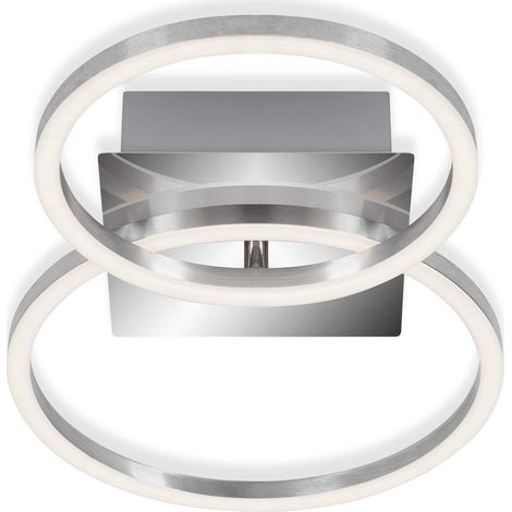 Plafonnier LED, plafonnier à gradation, avec fonction mémoire, 1 module LED rotatif, 16 Watt, 1.350 Lumen, 3.000 Kelvin, chrome-aluminium, 418x260x75mm (LxLxH) (1/5)