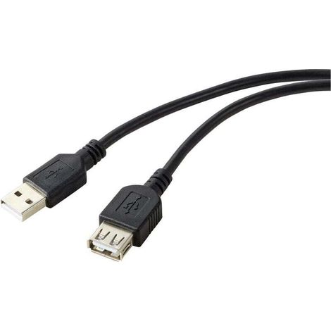 Trywise Câble USB USB 2.0 USB-A femelle, USB-A mâle 0.50 m noir gaine en PVC RF-5771510 C634332 (1/4)