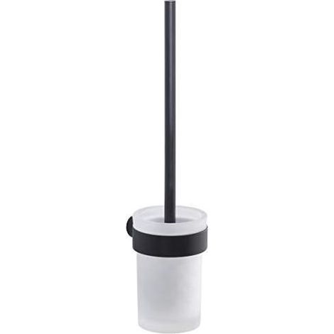 Scopino WC con ciuffo in setole da muro in ottone e Cromall PI33-03 Gedy serie PIRENEI Nero Opaco (1/4)