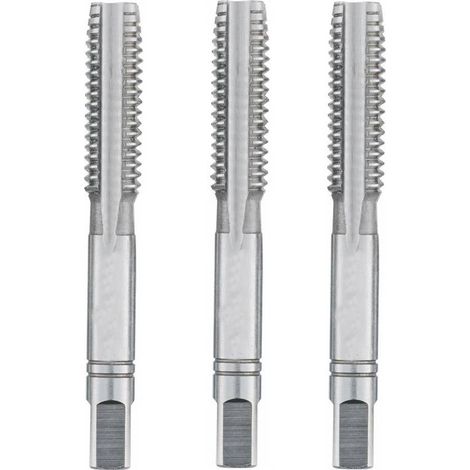 3 Tarauds Main HSS Co ISO DIN 13 - Aciers 1.000 N/mm 60° D. 3 x 0.5 x Lt. 40 x Lu. 12 x Q. 2.7 mm x Z2P - Diamwood