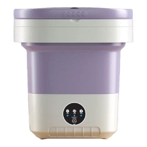 Machine à Laver Portable 12L- Mini Lave-Linge Compact pour Sous-Vêtements, Voyage & Domicile - Nettoyage Profond, Silencieux et Économique - Idéal Hôtel, Camping, Étudiant(Violet) (1/5)