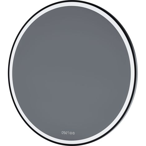 BERNSTEIN - Espejo redondo de diseño con iluminación LED, detector de movimiento, control de luz, antivaho y reloj, baño - 8232-2.0 - Ø 80cm