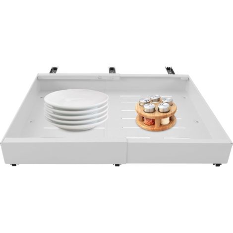 Cajón extraíble para armario, cajón telescópico, longitud del producto ajustable (32-52 cm), estante para el hogar, cocina, baño, sala de estar. (1/5)