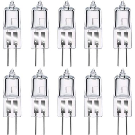 Ampoules Halogènes G4, Lampe de Base à Broche Halogène G4 12V 20W, 2800K Blanc Chaud Gradable G4 Lampe à Capsule Transparente Lot de 10 [Classe énergétique C] (1/4)