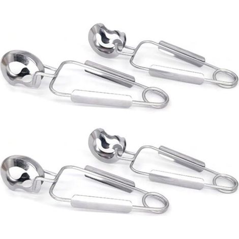 4 pinces à escargots, en acier inoxydable, poignée ergonomique, ustensile cuisine, pour service raffiné (1/4)
