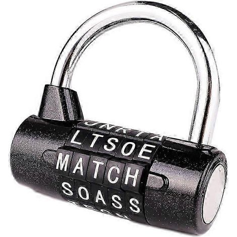 Cadenas à combinaison 5 lettres noir (1/5)