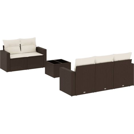 Maison Exclusive - Set sofás de jardín 6 piezas y cojines ratán s (1/5)