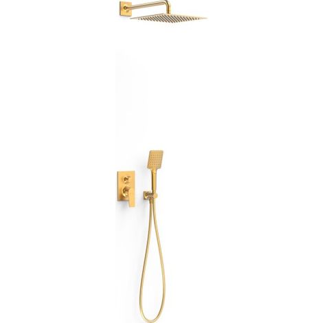 Kit mitigeur encastré 2 voies Rapid‑box pour douche Project Or Mat 24K - TRES 22138004OM