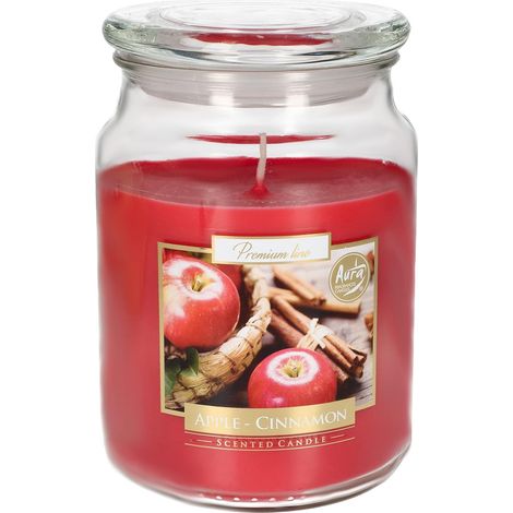 KOTARBAU Grande bougie parfumée parfumée en verre avec couvercle Apple Cannelle Idée cadeau Aromathérapie Bougies décoratives Durée de combustion jusqu'à 100 heures (1/5)